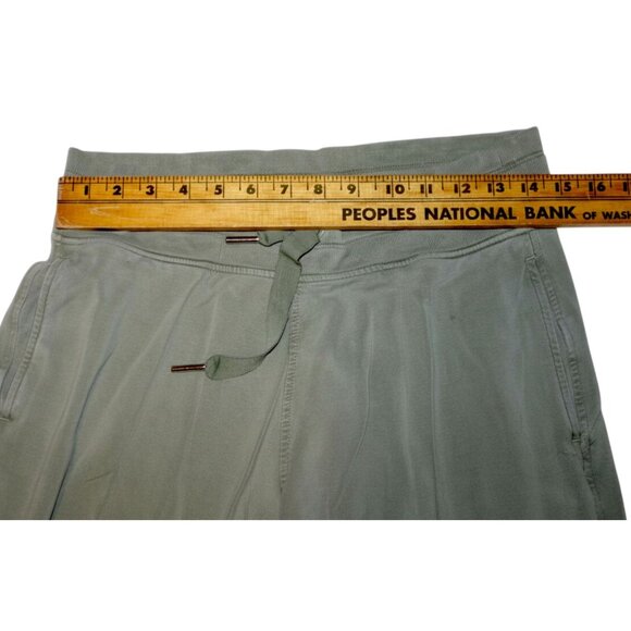 Mens Olive Green Jogger Pants With Drawstring Waist & Ribbed Ankles Athleisure - Picture 6 of 8